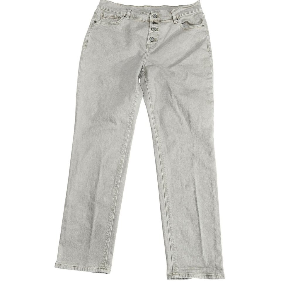 Old Navy‎ Boyfriend Jeans Womens 6 Beige Light Wash Mid Rise Button Fly Denim